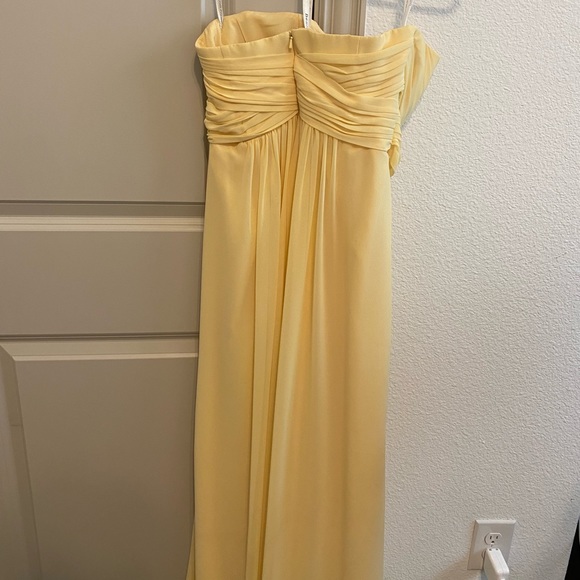 David’s Bridal Strapless Bridesmaids Dress in Canary Yellow - Picture 4 of 5